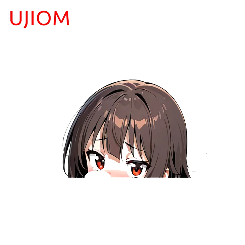 UJIOM Megumin Bust Wall Sticker Personality Occlusion Scratch Clothes Dryer Computer Host PVC Decal Bathroom Adhesive Wallpaper