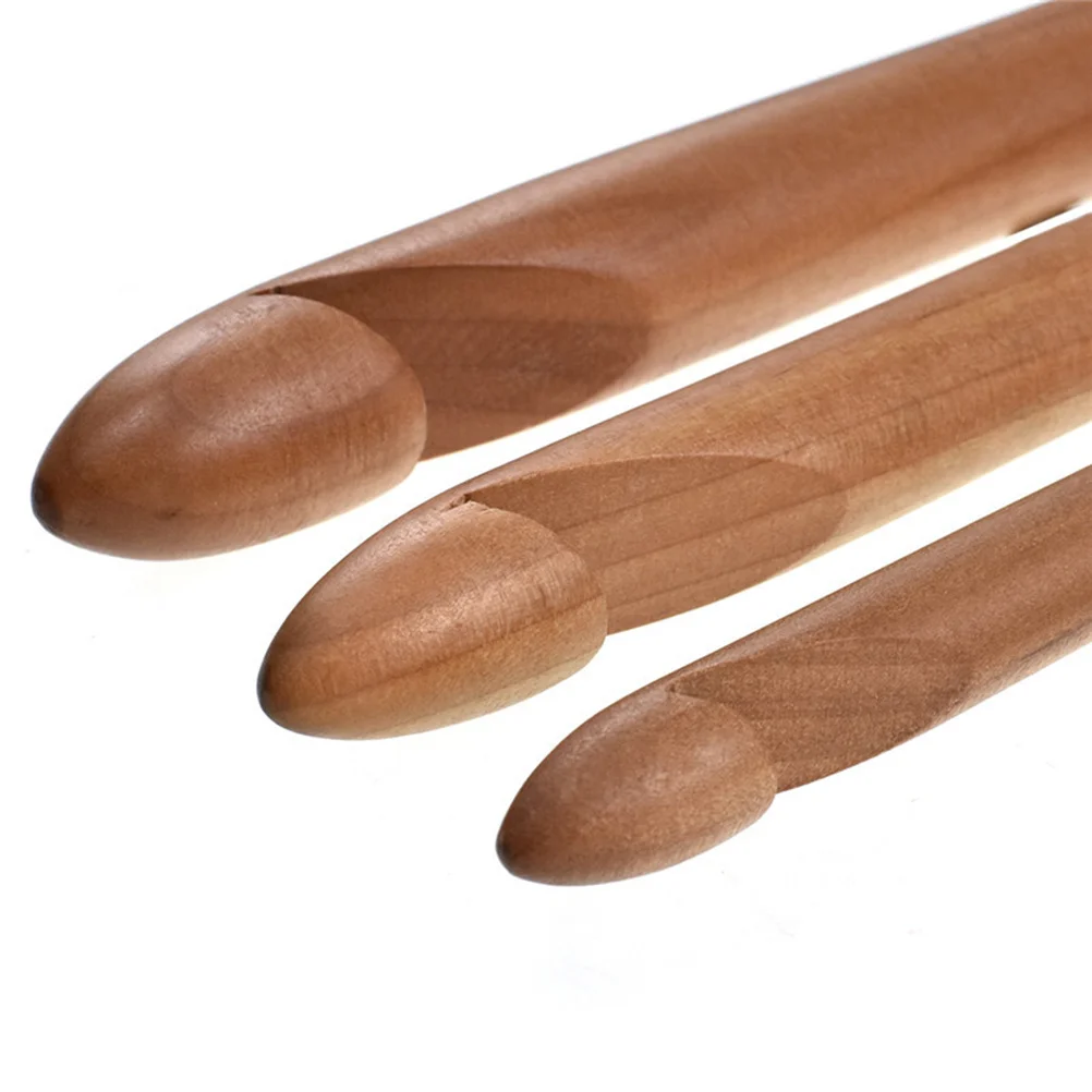 

15Pcs Bamboo Crochet Hooks Set Carbonized Smooth Lightweight Knitting Accessories Eco-Friendly DIY Weave Yarn Kit for Sweaters