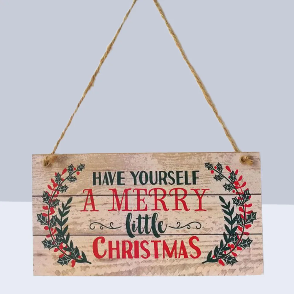 

1Pcs Wooden Christmas Hanging Door Ornament 20x10x0.5cm Bright Bling Festival Holiday Decoration Christmas Door Decoration