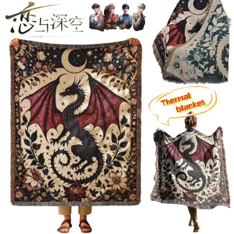 

Двумерное одеяло Love and Deepspace Sylus Rafayel Caleb, студенческое одеяло для кровати в общежитии, удобное одеяло для кемпинга на открытом воздухе