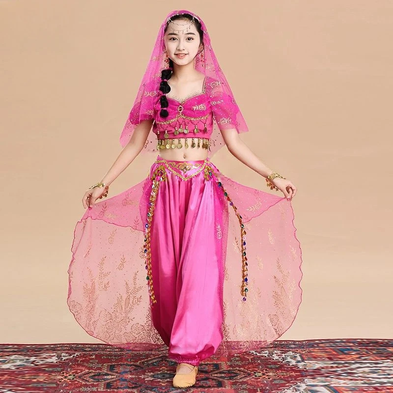 Strój Księżniczki Jasmine na Halloween dla dzieci, kostium do tańca bollywoodzkiego, spodnie, zestaw, przebranie na festiwal, imprezę, cosplay