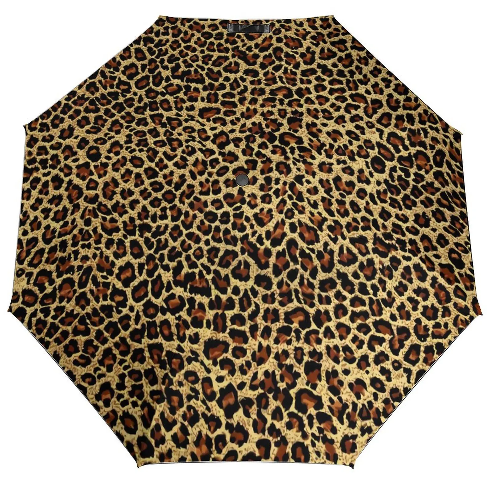 Classic Leopard Umbrella Retro Animal Print Cool Compact Umbrella Painting Fishing Anti UV Automatic Umbrella