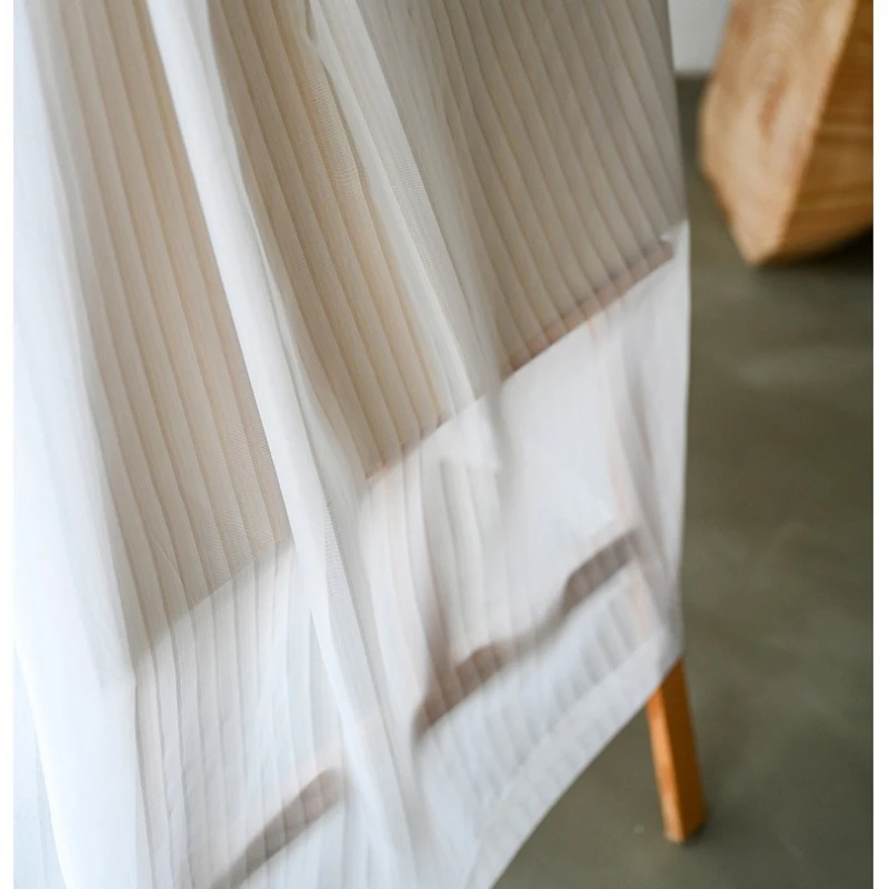 

Transparent opaque gauze curtain Mirage yarn Venetian yarn Bedroom white yarn Living room Balcony yarn Vertical stripe