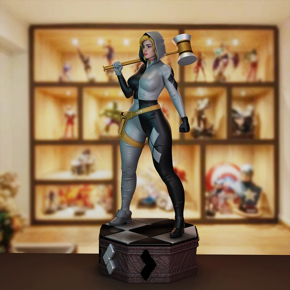 1:24 Piękna, seksowna Harley Quinn NSFW Zestaw do druku 3D z żywicy, figurka Gk do samodzielnego malowania, niezmontowana statuetka, figurki, model zabawek