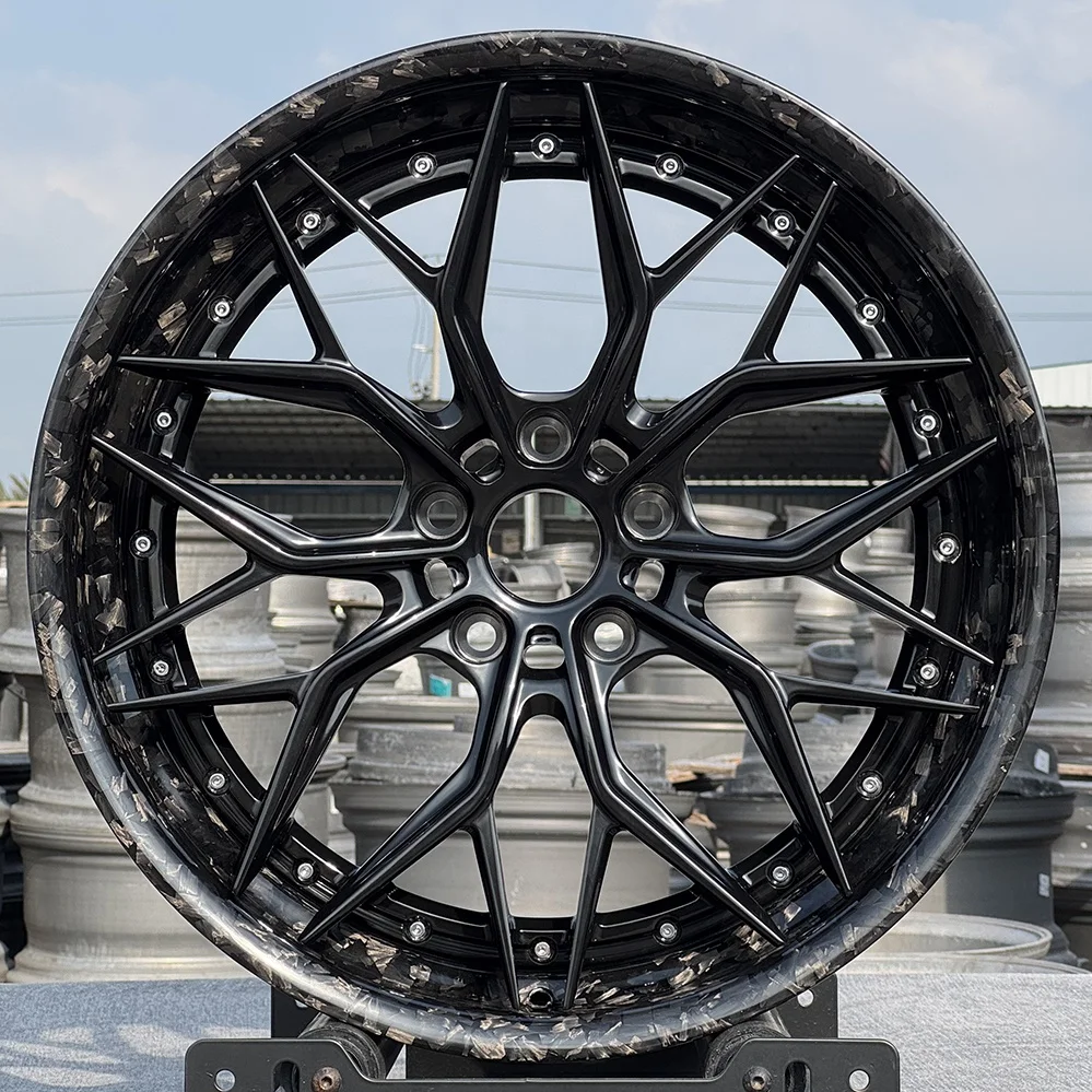 【Hot】Forged Carbon Fiber Wheel 5 and 6 Lug Bolt 19 21 22 24 Inch Rims Custom Deep Concave  6061 Alloy Sport Car Wheels for Racin