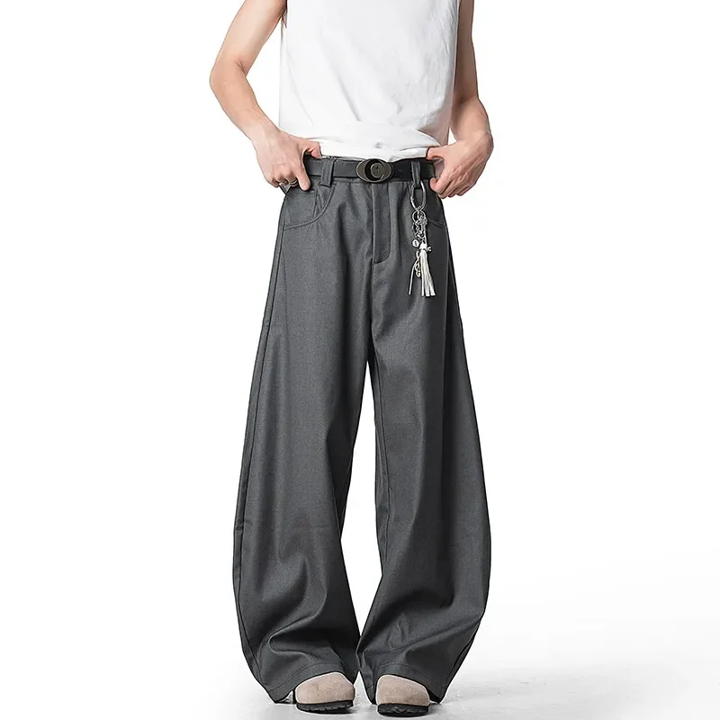

Men Streetwear Fashion Loose Casual Vibe Hip Hop Black Gray Suit Pant Women Harem Pants Trousers