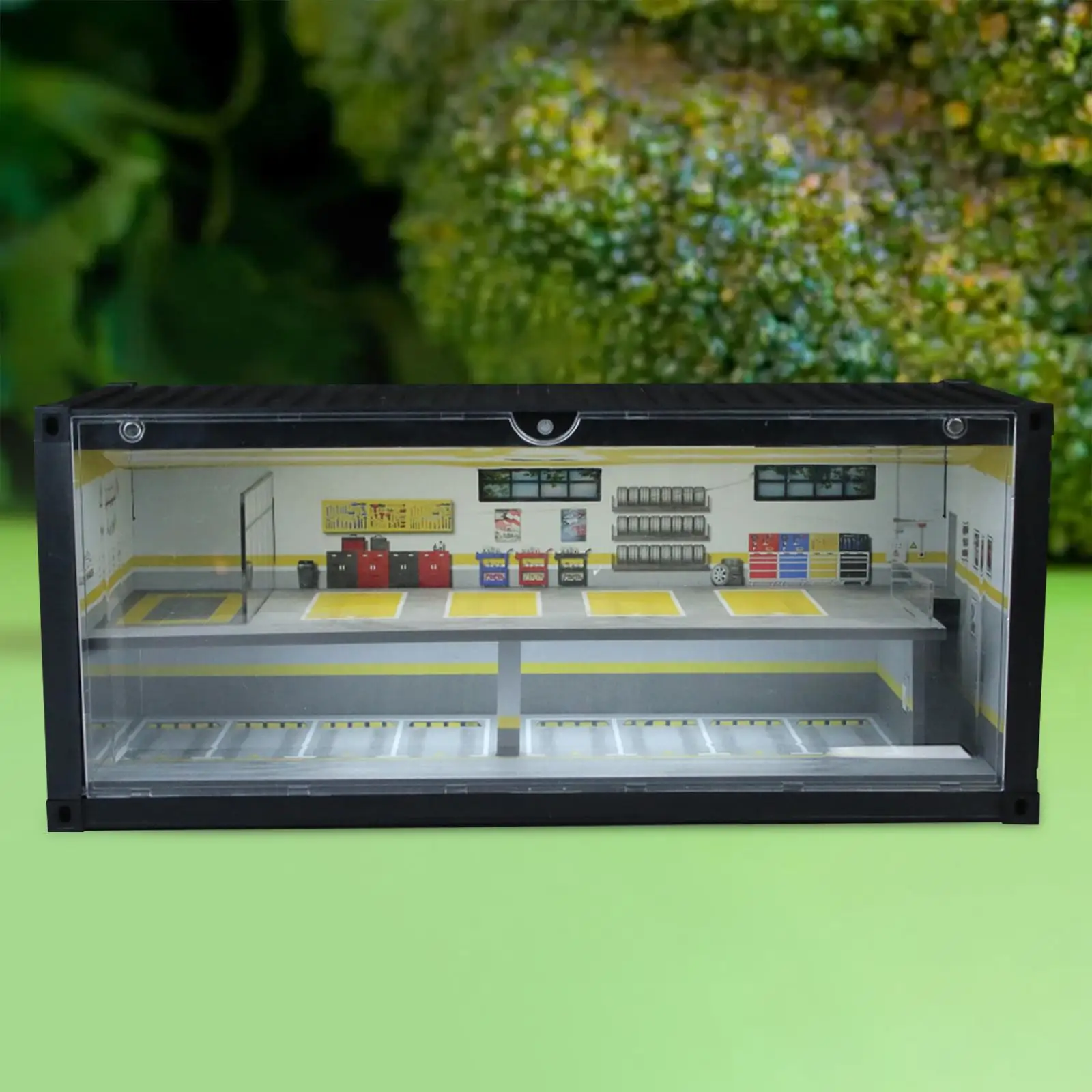 

Масштабная модель 1:64: Витрина-гараж для демонстрации автомобилей, пылезащитный фон с подсветкой для спортивных машин, миниатюрных фигурок и аксессуаров