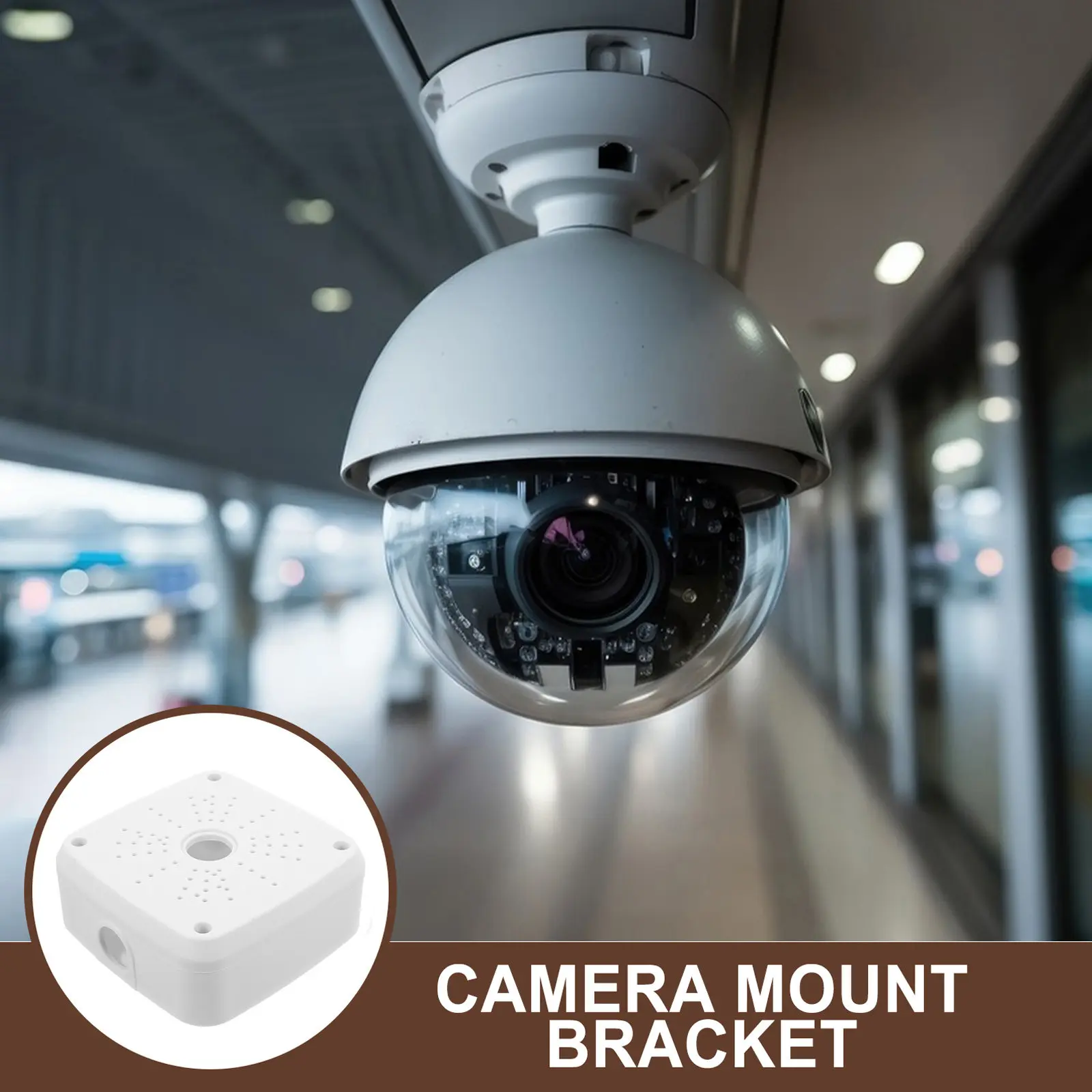 Plastic Security Camera Junction Box for Indoor/Outdoor Use – Wall/Ceiling Mount, Cable Concealment Cord Cover