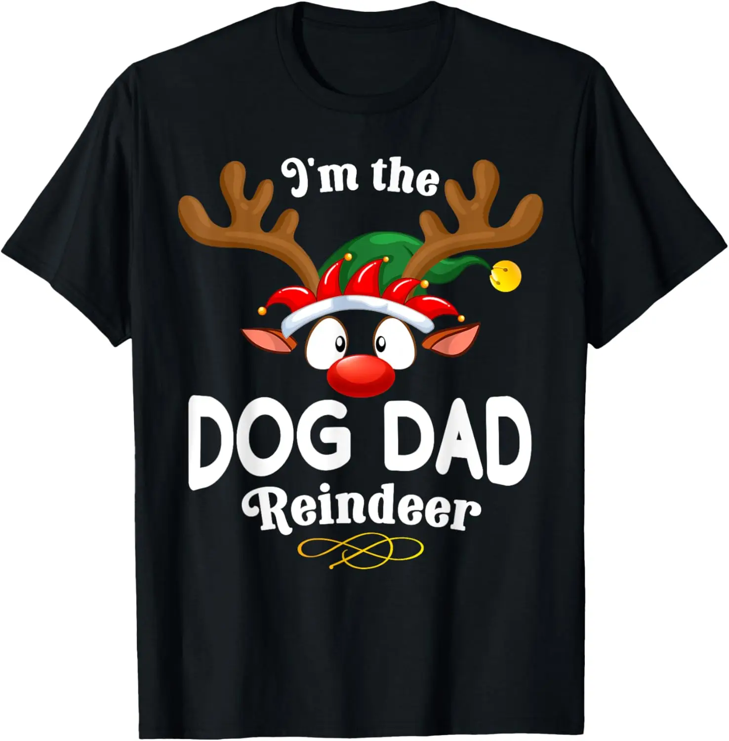 Christmas PJS Dog dad XMas Reindeer Matching T-Shirt