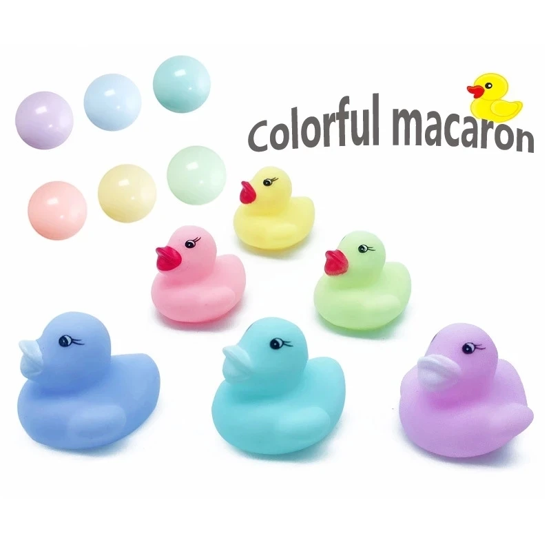 50/100pcs Petit Mignon Canards En Caoutchouc De Bain Bébé Jouets De Bain Macaron Couleur Presser Flotteur Bain Canards Jouets D'eau Pour Nouveau-Né 0-12M