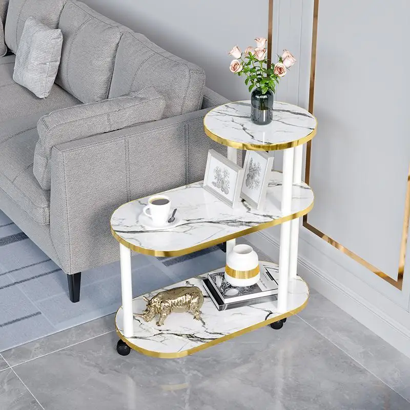 

Sofa side table coffee table tea table living room solid wood small apartment side cabinet locker snack trolley