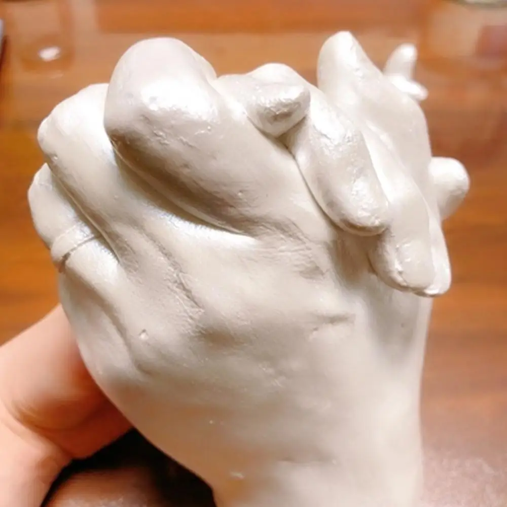 3D Hands Mold Statuette Hand Foot Print Model Baby Plaster Mold Souvenir Wedding Friends Anniversary Gifts Couples Hand Mold Kit