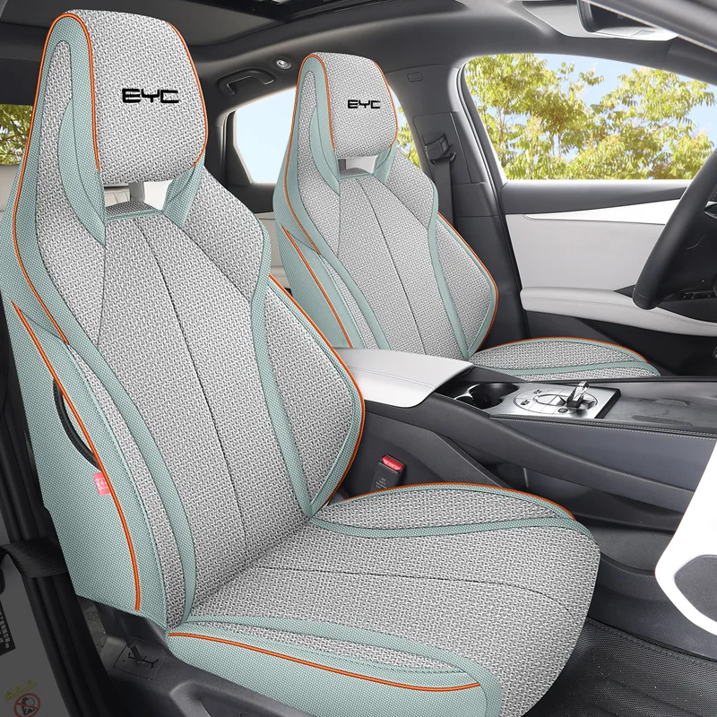 5 Seats All Inclusive Fabric Car Seat Covers Soft Breathable Auto Cushion Interior Protector for BYD Seal 6 DM‑i Sedan