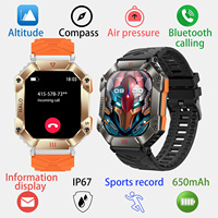 2025 Three Defense Military Men's Smart Watch lP68 Waterproof Outdoor Sports Large Screen Bluetooth Voice Call Smartwatch Gift