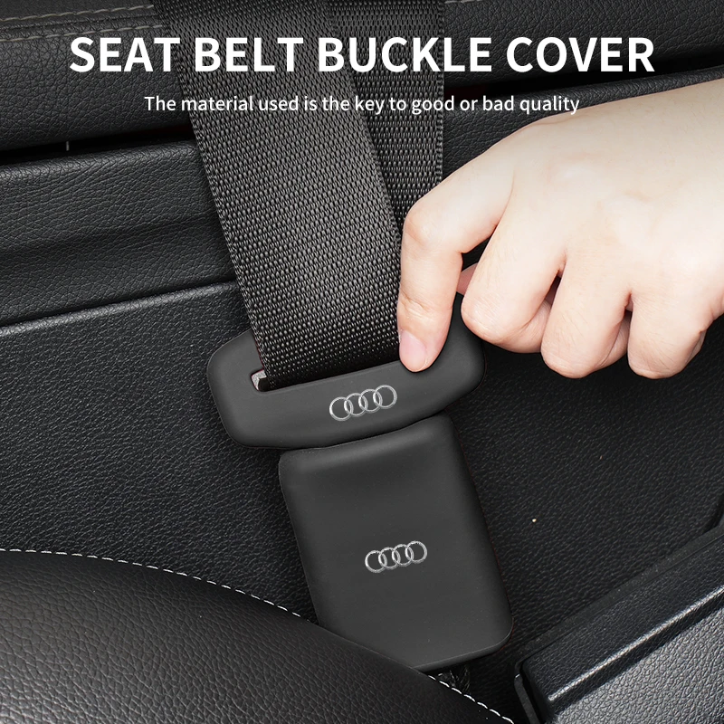 Car Seatbelt Buckle Cover Silicone Anti-scratch Protector Safety Belt Buckle Guard Car Accessories Interior For Audi Ailroad TT view 4