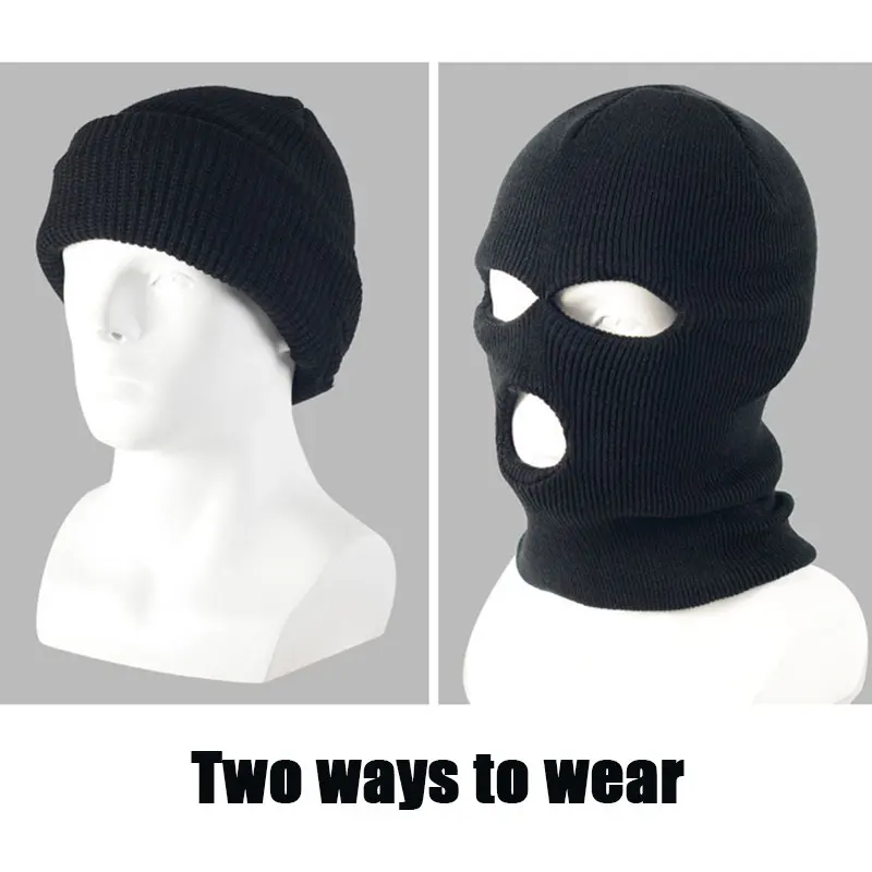 Autumn Winter Warm Mask 3 Hole Full Face Mask Ski Mask Winter Cap Balaclava Motorbike Motorcycle Helmet Full Helmet