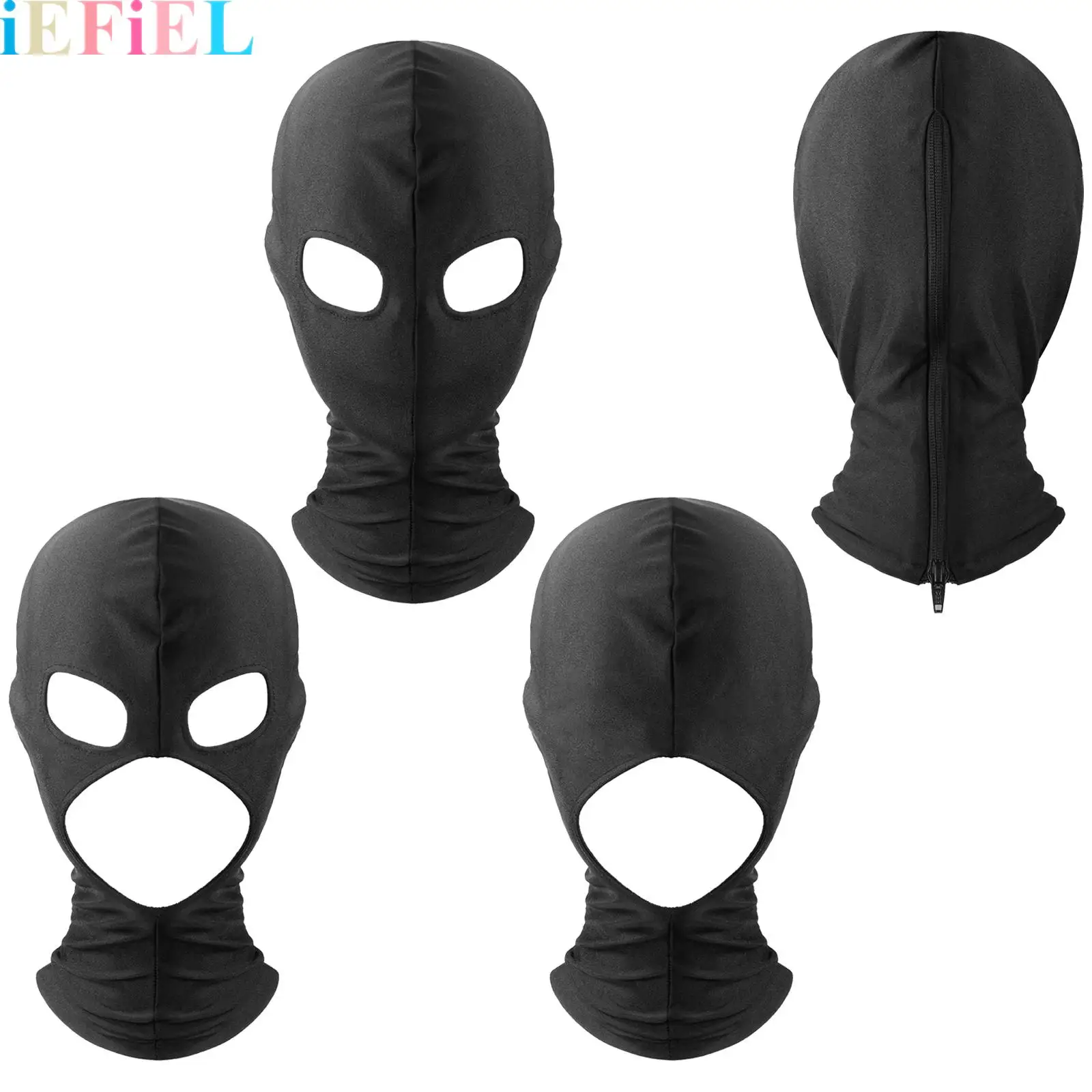 

Full Face Mask Halloween Hood Motorcycle Mask Open Mouth Eye Full Head Cover Headgear Black Hood Mask Halloween Party Face Mask