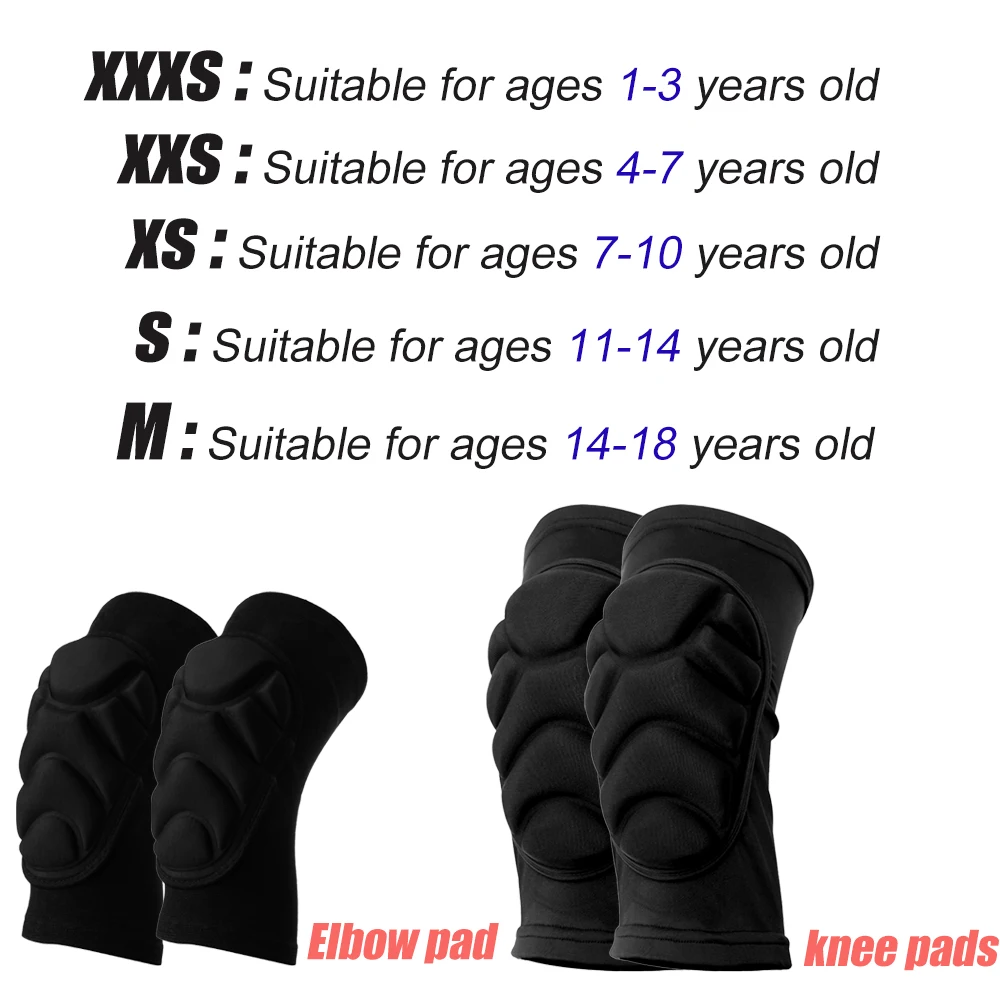 1Pair Thick Sponge Knee Pads Elbow Compression Sleeves Guard Collision Avoidance Sport Protective Kneepad for Kids Child Youth