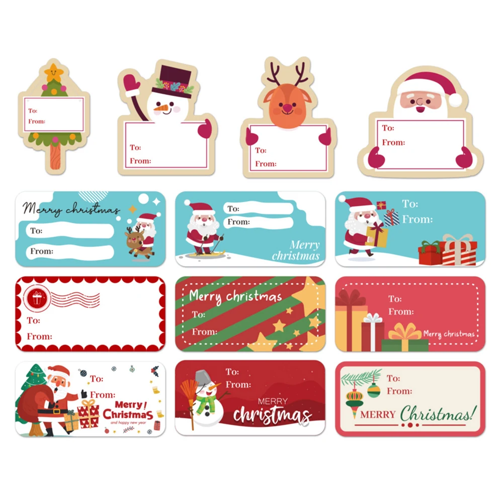 26 szt.-130 szt. Naklejki świąteczne uszczelka samoprzylepna etykiety choinkowe wielofunkcyjne naklejki Merry Christmas dekoracje na przyjęcie