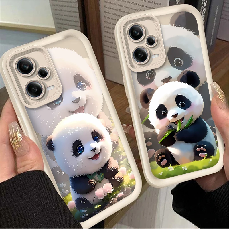 Cute Cartoon Panda Phone Case for Xiaomi Redmi Note 13 12 11 Pro Plus 4G 5G 12S 11S 10S 10 9 9S 8 12C 13C A3 Soft Silicone Cover