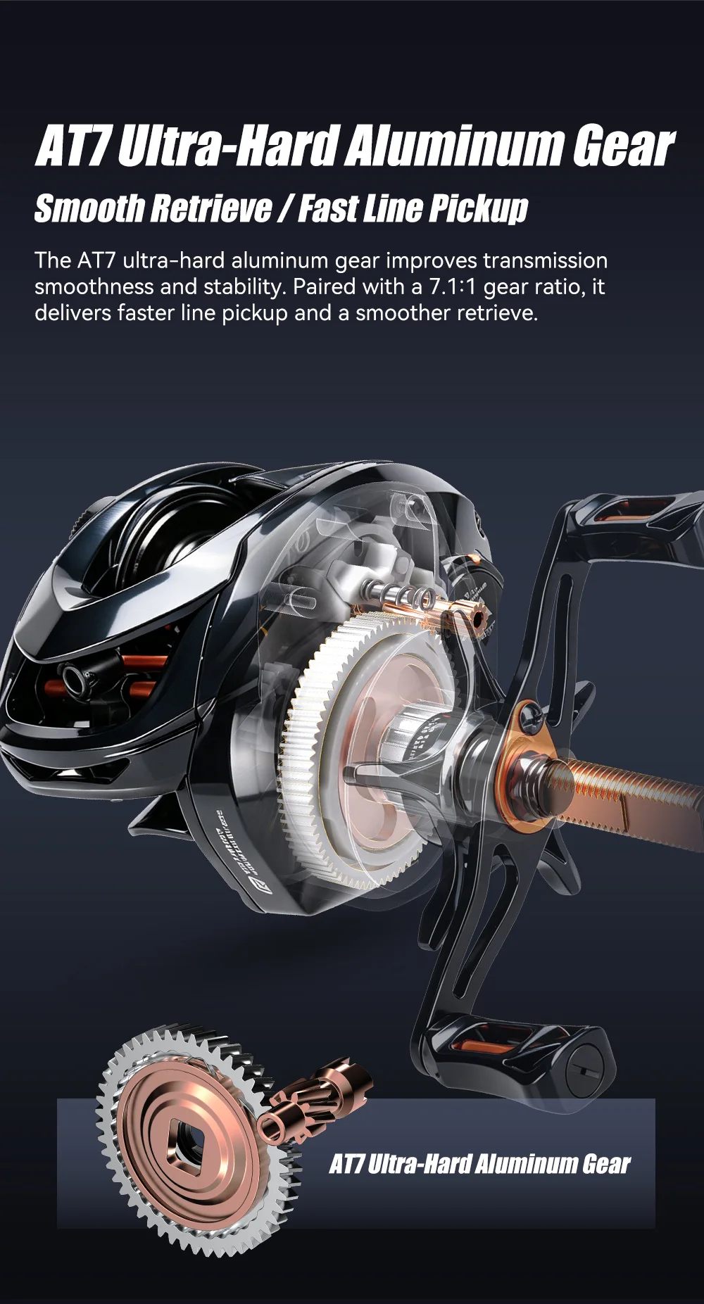 HASIDA Butterfly DC BFS Baitcasting-Rolle 152g Leichtgewicht 7.1:1 Digitalsteuerung-Rolle für Leichtköder-Angeln – Detail 7