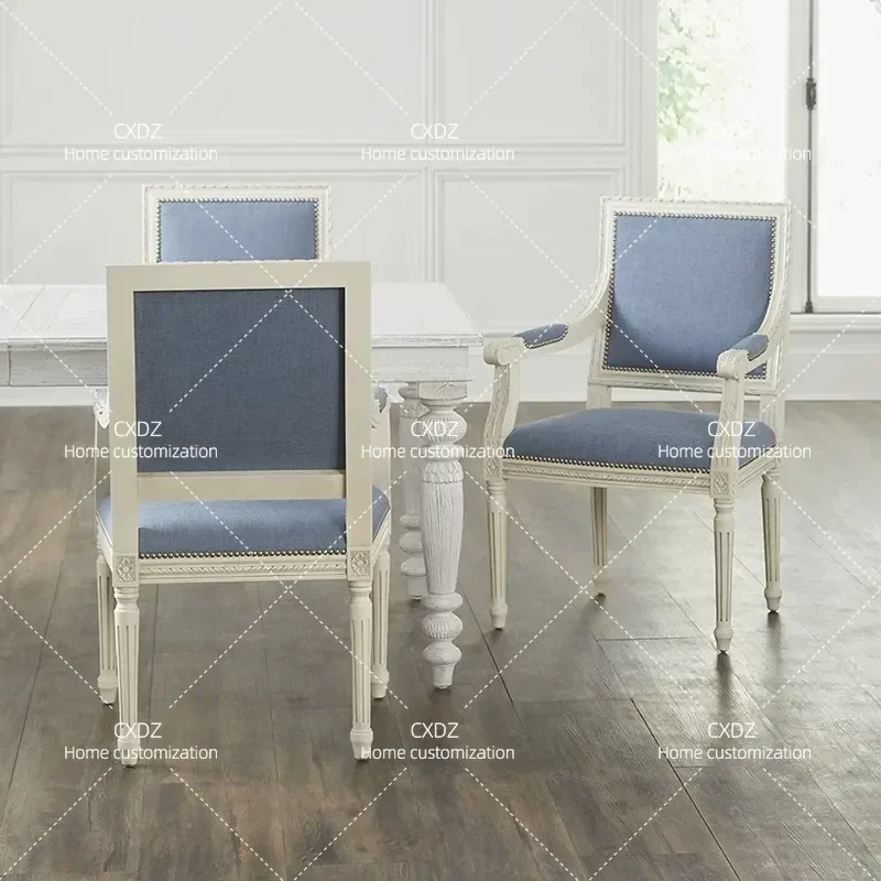 Retro Multi Person Dining Table and Chair Set Light Luxury Armchair for Small Apartment Restaurant High End Furniture