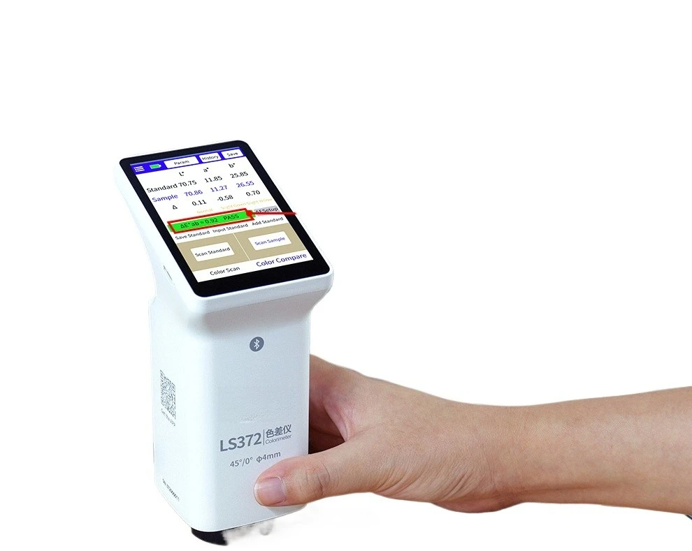 LS372 4mm Aperture Touch Screen APP Colorimeter for Printing Paper Packaging CIE LAB Color Difference Comparison