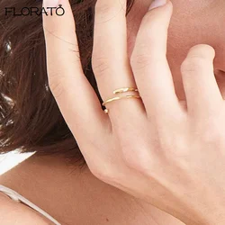 Fashion Adjustable 18K Gold Ring for Women Simple Line Mens Rings Festival Gift Couple Ring Trendy Jewelry Gift Wholesale