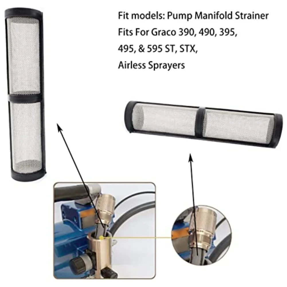 Airless Spray Filters 5 Pack 60 Mesh Featuring Stainless Steel Material for Long Lasting Filtration and Equipment Protection