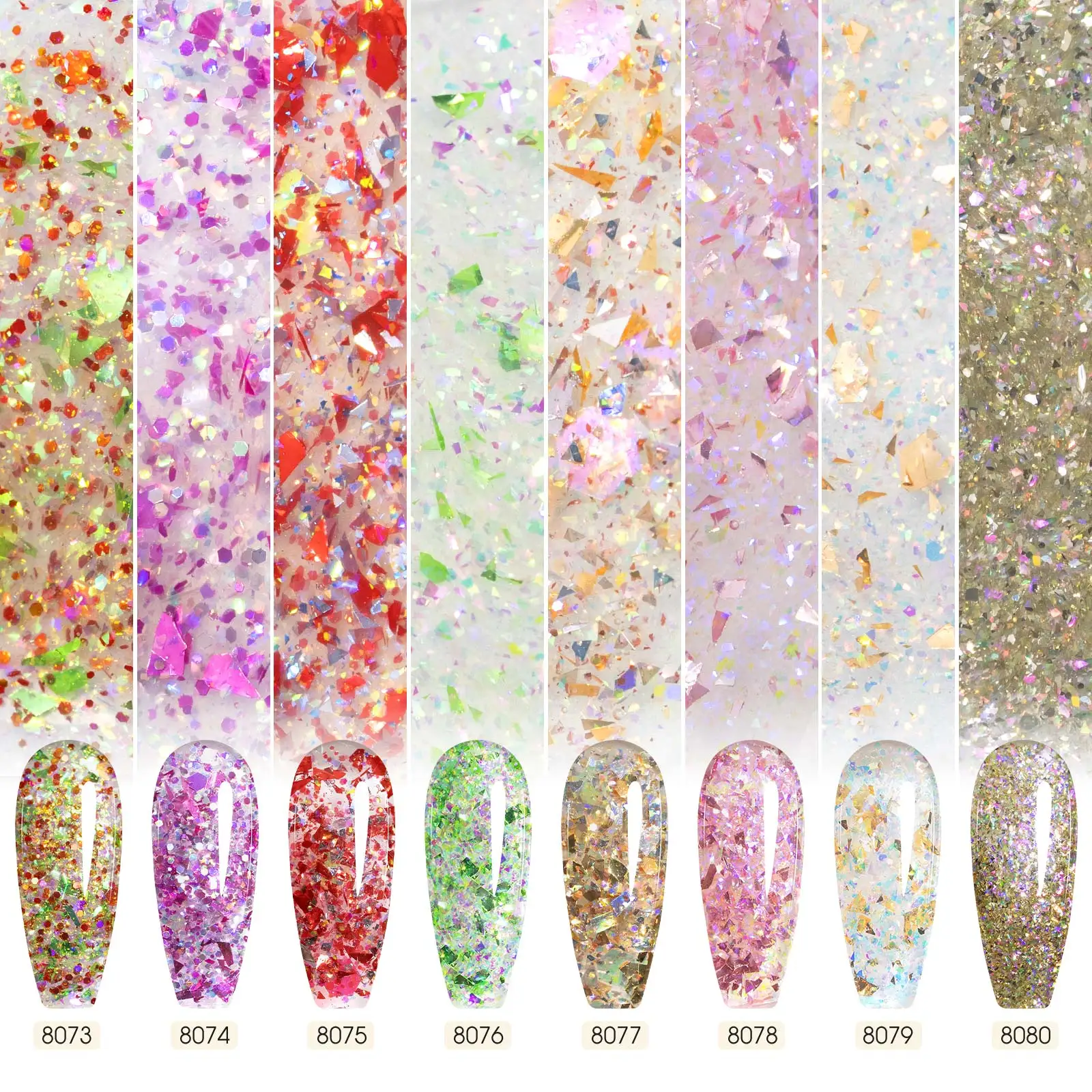 6pcs*9ml CANNI Sparkle Glietter Nail Gel Kit TPO FREE HEMA FREE Soak Off UV LED Polish Gorgeous Color Semi Permanent EU Standard
