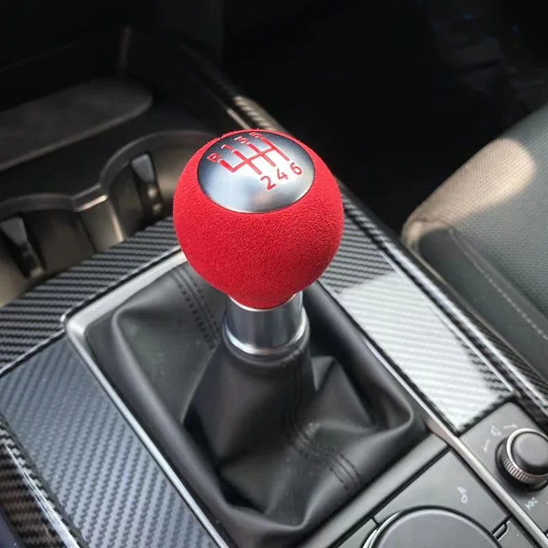 New Red Leather 6 Speed Gear Shift Knob For Mazda 6 Mazda 3 Mazda 5 8 Cx-5 4 Gear Ball Head