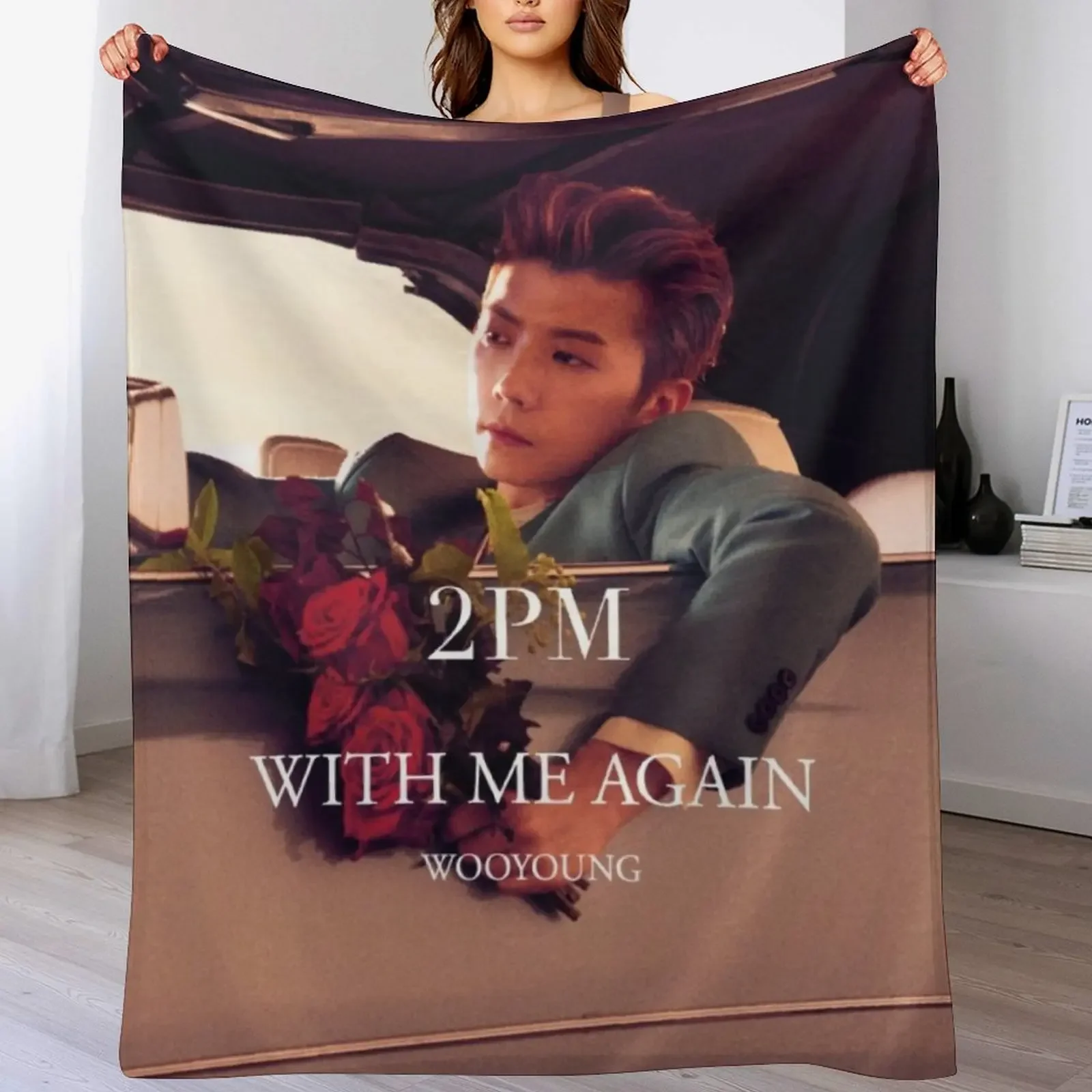 

2PM With Me Again - WOOYOUNG Throw Blanket Warm Plush Fuzzy Blanket for Living Room
