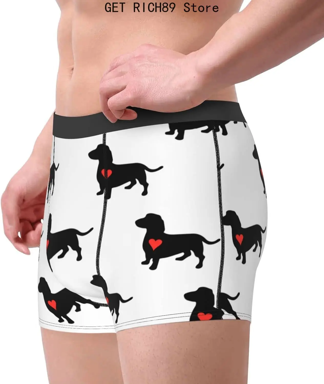 Dachshund Dog Cute Sausage Dog Novelty Boxers Mens Funny Boxer Briefs Underwear Gag Gifts for Men