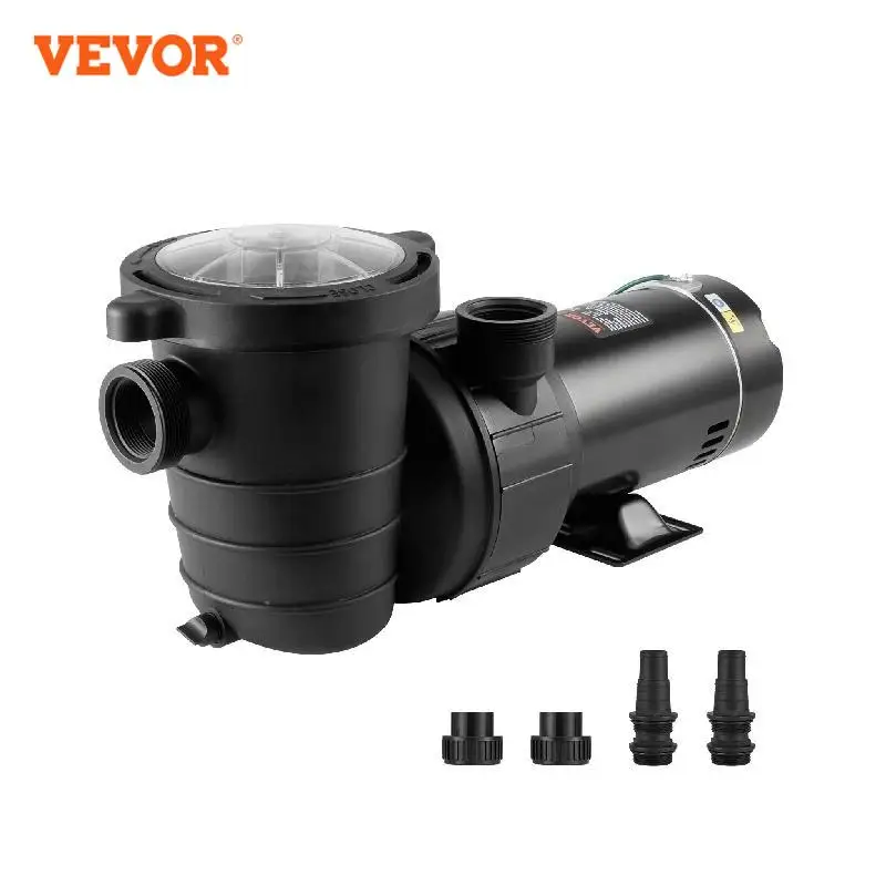 VEVOR Above Ground Pool Pump 1HP / 1.5HP / 2HP Single Speed with Filter Basket for Above Ground Pools Hot Tubs Spas UL Certified