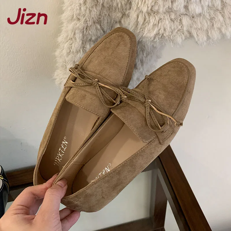 أحذية مسطحة للسيدات بمقدمة مستديرة مع أحذية نسائية ضحلة بعقدة على شكل فراشة أحذية بدون كعب جديدة في عام 2026 #1