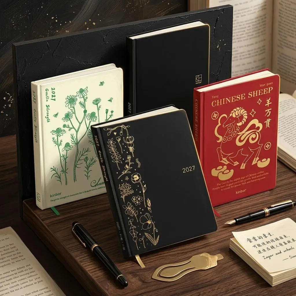 Kinbor A5/A6 Annual Weekly Planner Notebook,High-quality Ink-proof Paper Daily Planning Oriental Aesthetic Stationery,Lucky Gift