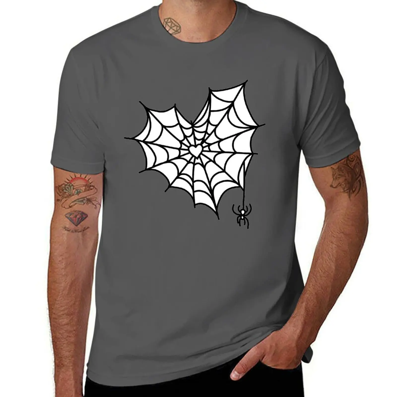 

Black SpiderWeb Heart T-Shirt t shirt personalised t shirt for man 100 percent cotton T-Shirt