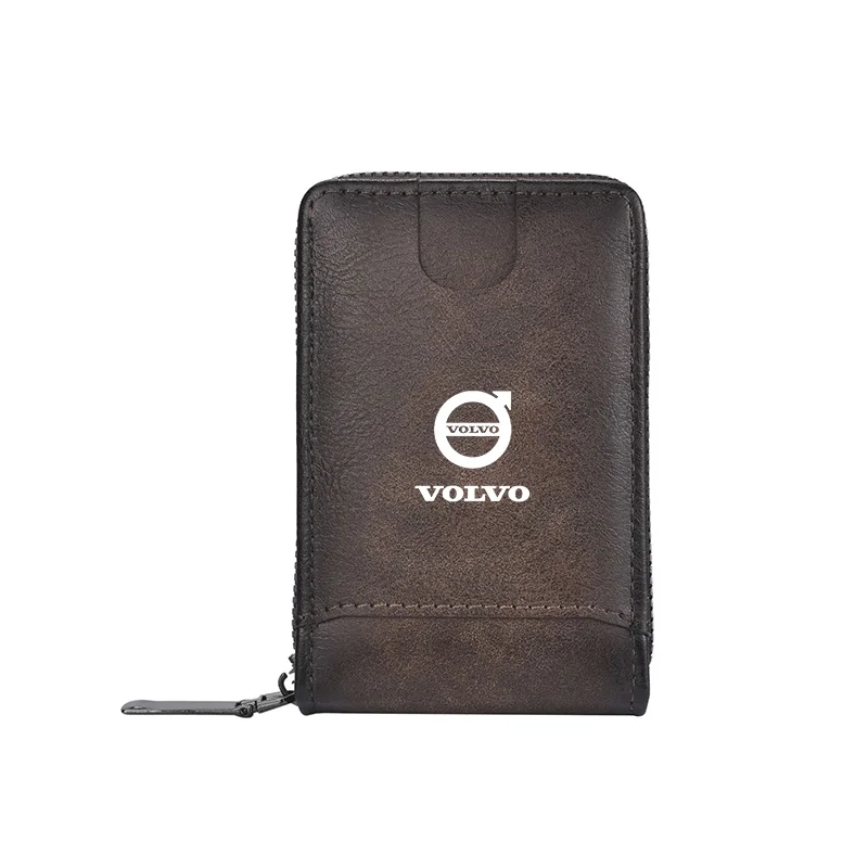 Afbeelding 6: Mannen portemonnee auto logo lederen portemonnee gepersonaliseerde ID-kaarthouder voor Volvo XC60 V50 XC90 V40 XC40 V60 EX30 T6 V90 S60 XC70 S80