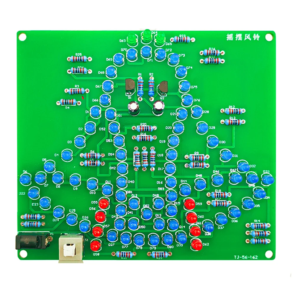 LED Wind Chime Swing DIY Electronic Kit 83 LED Flashing Lights Simulation Wind Chime Sway with Cable DC5V PCB DIY Solder Project