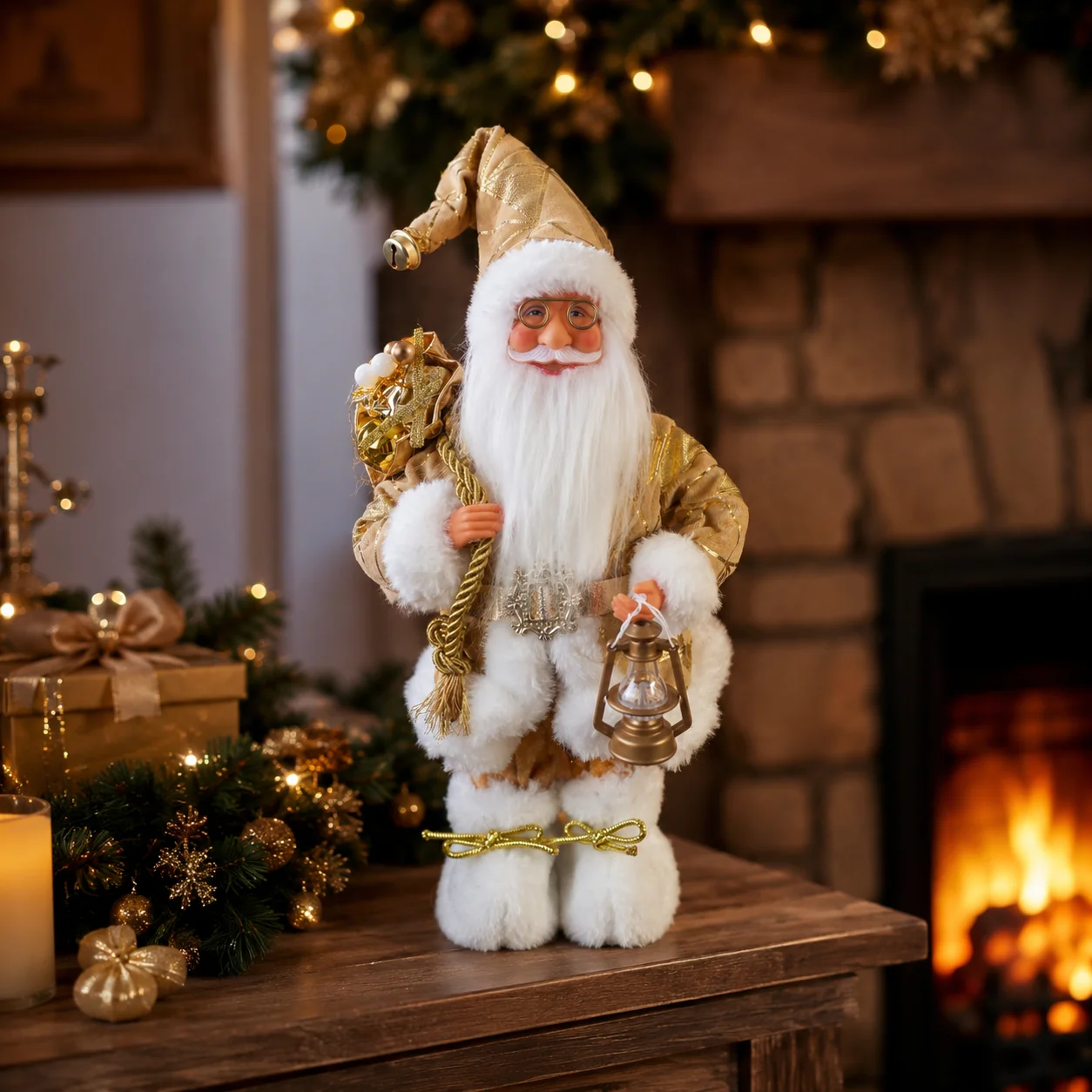 Luxury Xmas Bags - Statuetta di Babbo Natale 30cm, Lussuosa
