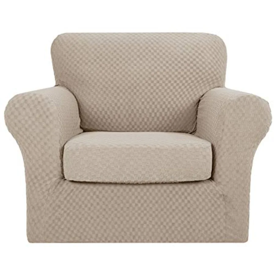 

Новейшие клетчатые чехлы для стульев (2 шт.) для гостиной, высокоэластичные, утолщенные, с защитой от скольжения, на резинке, для стульев с подлокотниками