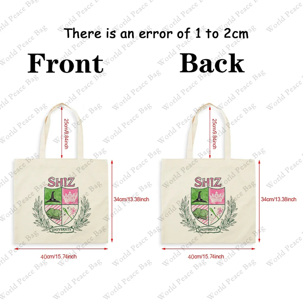 1 pc SHIZ UNIVERSITY Wicked Colorful Broomstick Magic Wand pattern Tote Bag Canvas Shoulder Bag For Travel Daily Commute