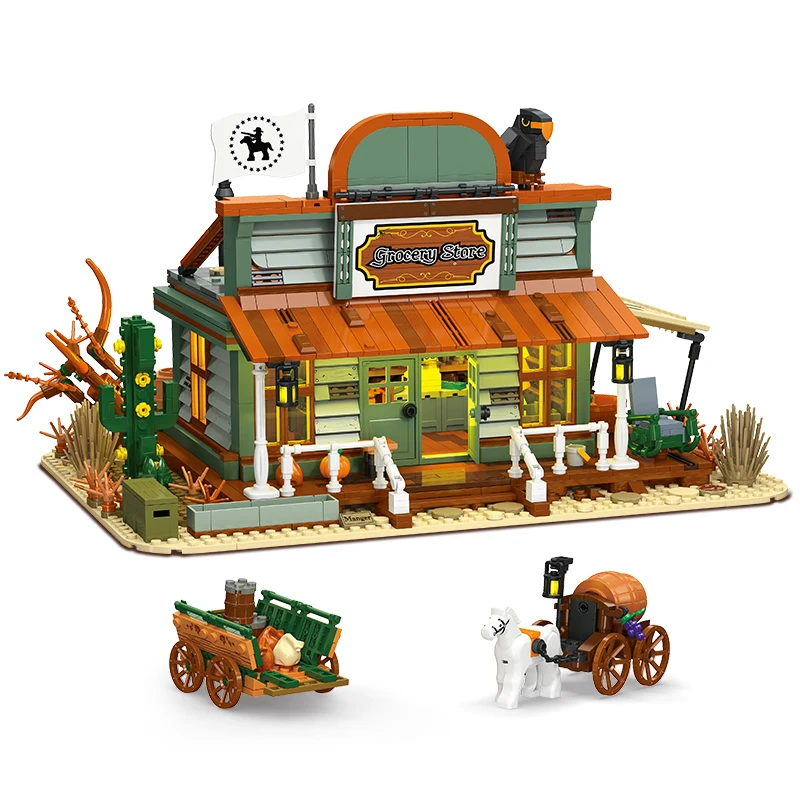 

1827PCS General Store MOC Building Blocks DIY Street Scene Architecture Model STEM Educational Home Decor Toy Kids Birthday Gift