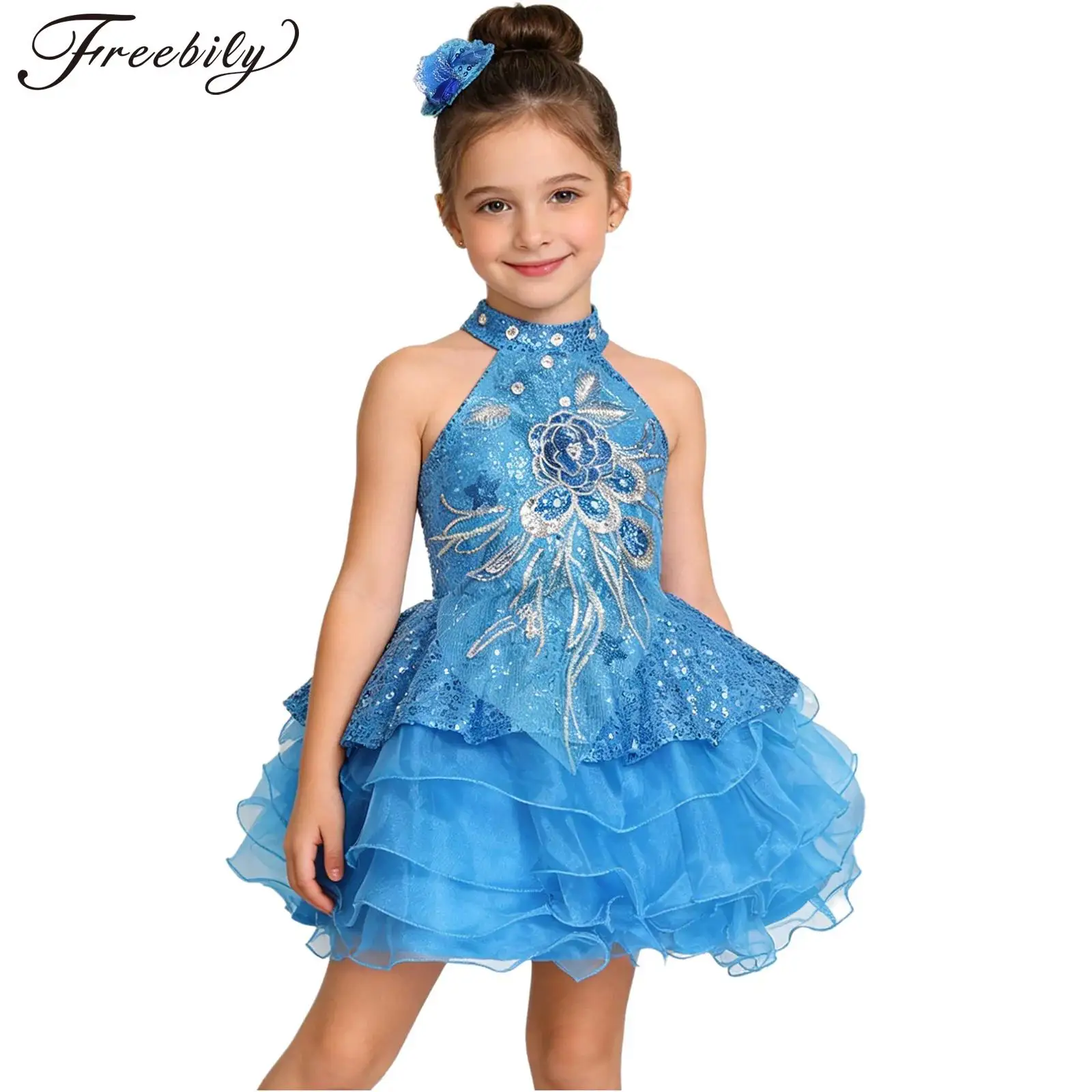 

Детский костюм для джазовых танцев, платье с блестками для девочек, блестящее балетное платье-пачка, современная танцевальная одежда для выступлений на сцене и праздничных мероприятий