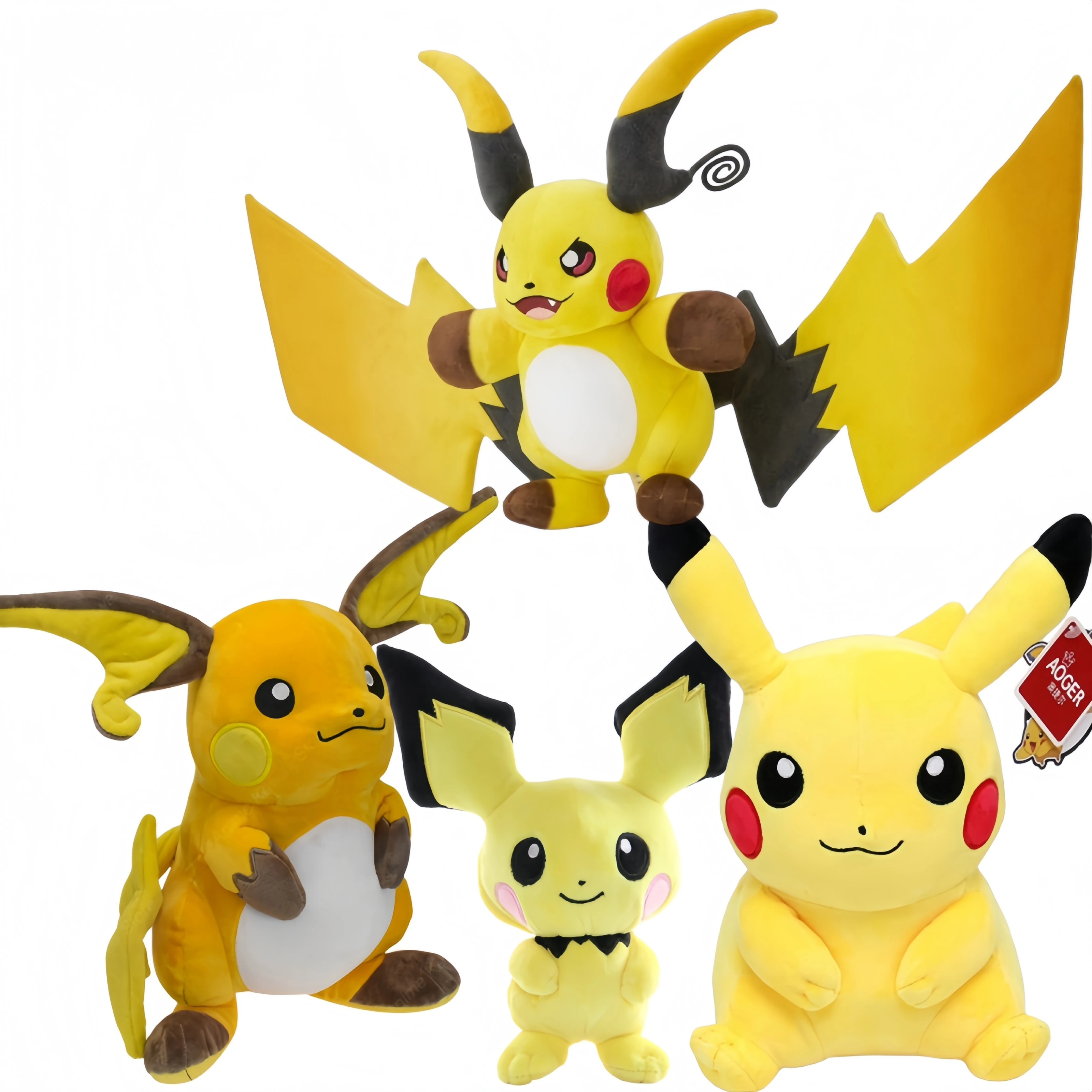 Juguete de Peluche Pokémon Mega Evolución, Peluche Pichu Evolución Raichu, Muñeco de Peluche Gengar Squirtle Bulbasaur Charmander