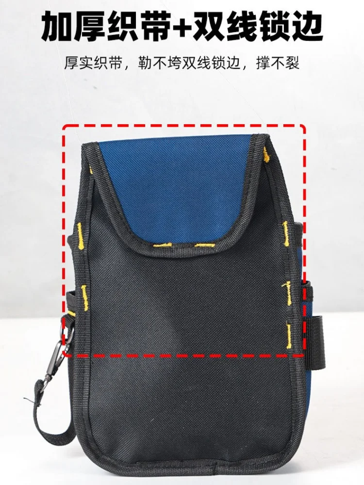 JUSTINLAU Kleine Werkzeuggürteltasche mit Verstellbarem Riemen, Mehreren Taschen, Schraubendreher-Schlaufen, Zimmermanns-Gürteltasche, Elektriker-Arbeitsorganizer – Detail 5
