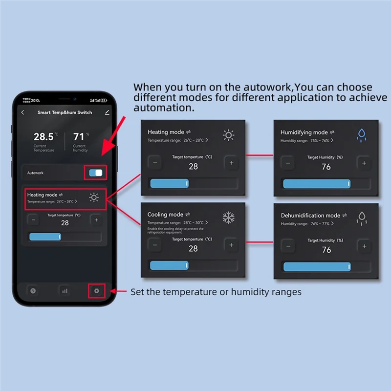 A14M Tuya 2.4Ghz Wifi Smart Sensor، مفتاح درجة الحرارة مع مسبار 1M للتحكم بدون خياطة