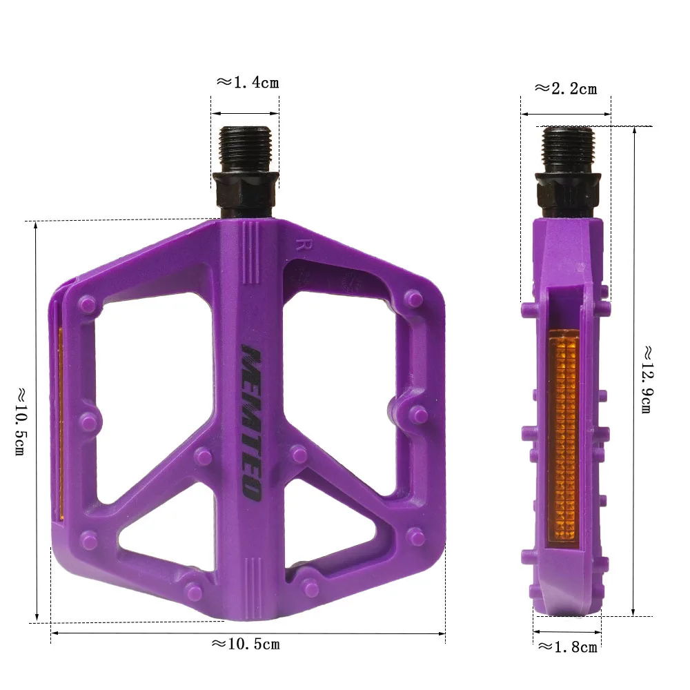 Ultraleichtes Economy-Modell Doppel-DU-Lager Fahrradpedale aus Nylon mit Reflektorstreifen für MTB und Rennräder – Detail 6