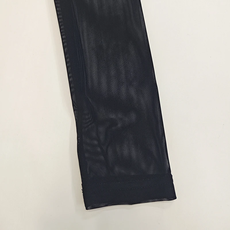 New Fashion Women's One Shoulder Long Sleeve Perspective Mesh Sexy Splicing Hip Wrapping Dress