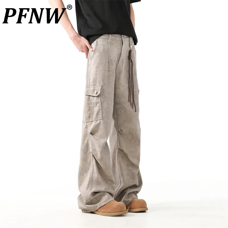 

PFNW Camouflage Pants Loose Casual Men's Wear Vintage Summer New Fashion Tide Male Clothing 2024 Personalized Overalls 28W3320